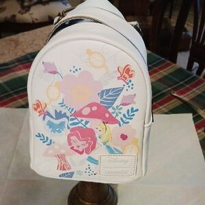 NWT Disney Alice in Wonderland Women's Pastel Floral Backpack